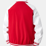 Jensen - Stand Collar Baseball Jacket with Contrast Embroidery