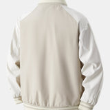 Jensen - Stand Collar Baseball Jacket with Contrast Embroidery