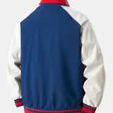 Jensen - Stand Collar Baseball Jacket with Contrast Embroidery