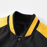 Jensen - Stand Collar Baseball Jacket with Contrast Embroidery