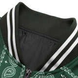 Ellis - Paisley Print Baseball Jacket with Stand Collar