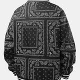 Ellis - Paisley Print Baseball Jacket with Stand Collar