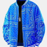 Ellis - Paisley Print Baseball Jacket with Stand Collar