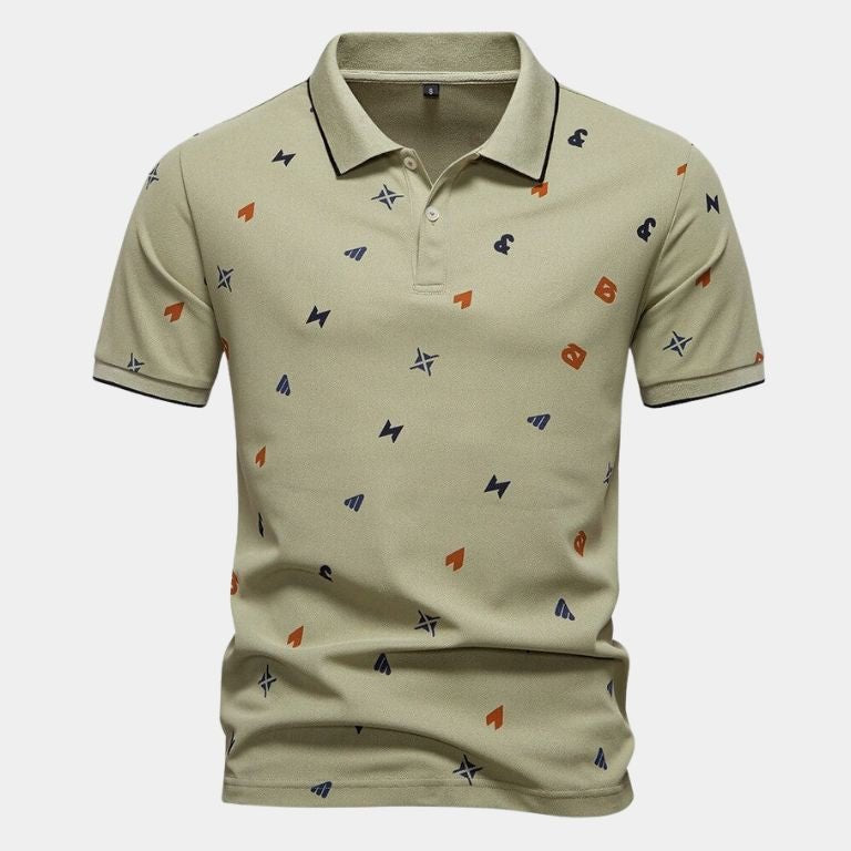 Travis - White Printed Polo