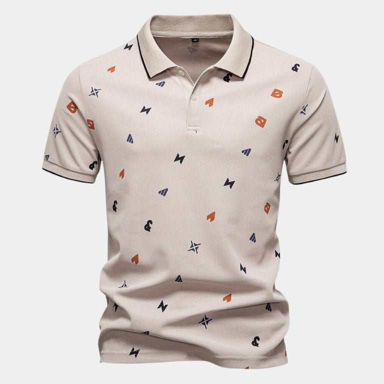 Travis - White Printed Polo