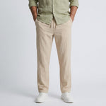 Arlo men's relaxed straight leg chinos in Beige, front view