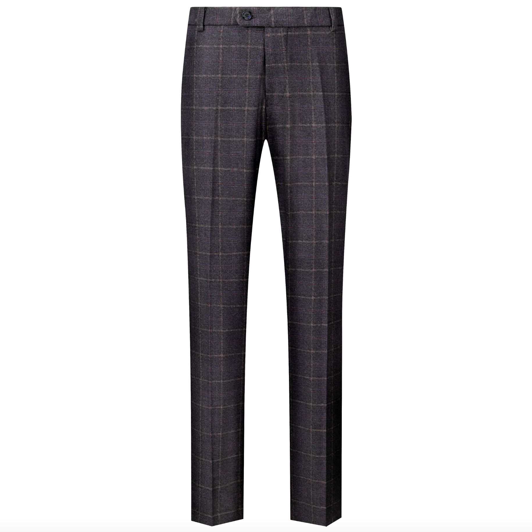 Marty men's windowpane check suit pants in Grey, view 7