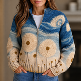 Bridget - Sunflower Meadow Zip-Up Cardigan