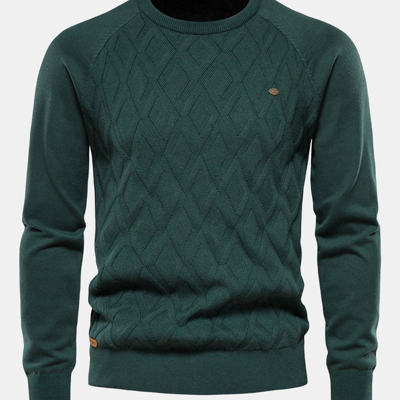 Reese - Geometric Motif Jacquard Crew Neck Sweater