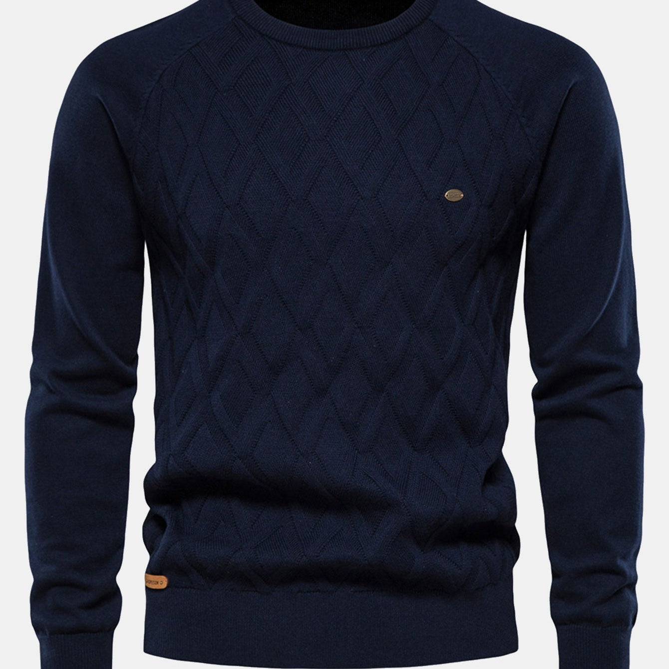 Reese - Geometric Motif Jacquard Crew Neck Sweater