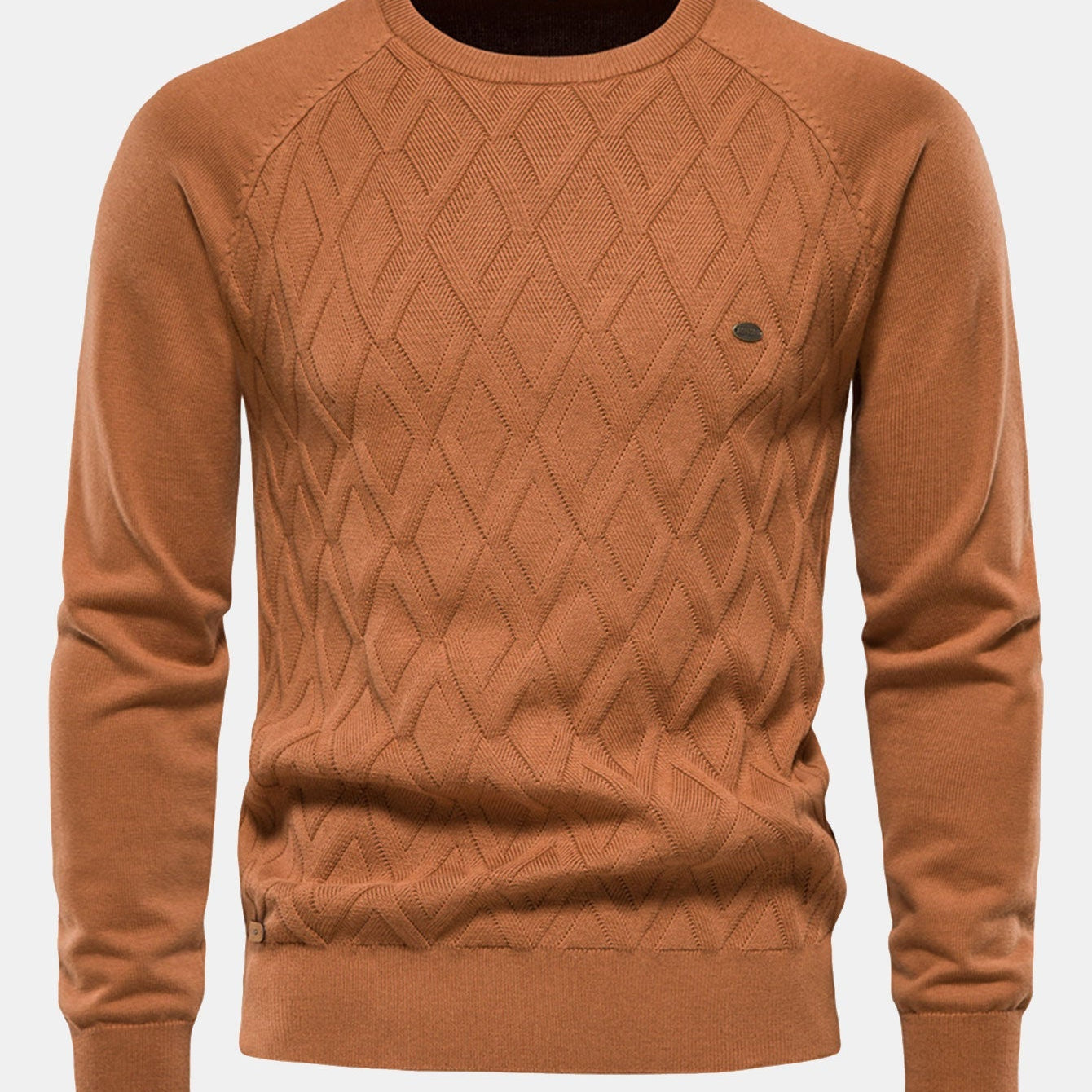 Reese - Geometric Motif Jacquard Crew Neck Sweater