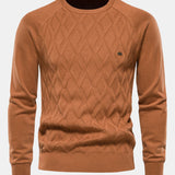 Reese - Geometric Motif Jacquard Crew Neck Sweater