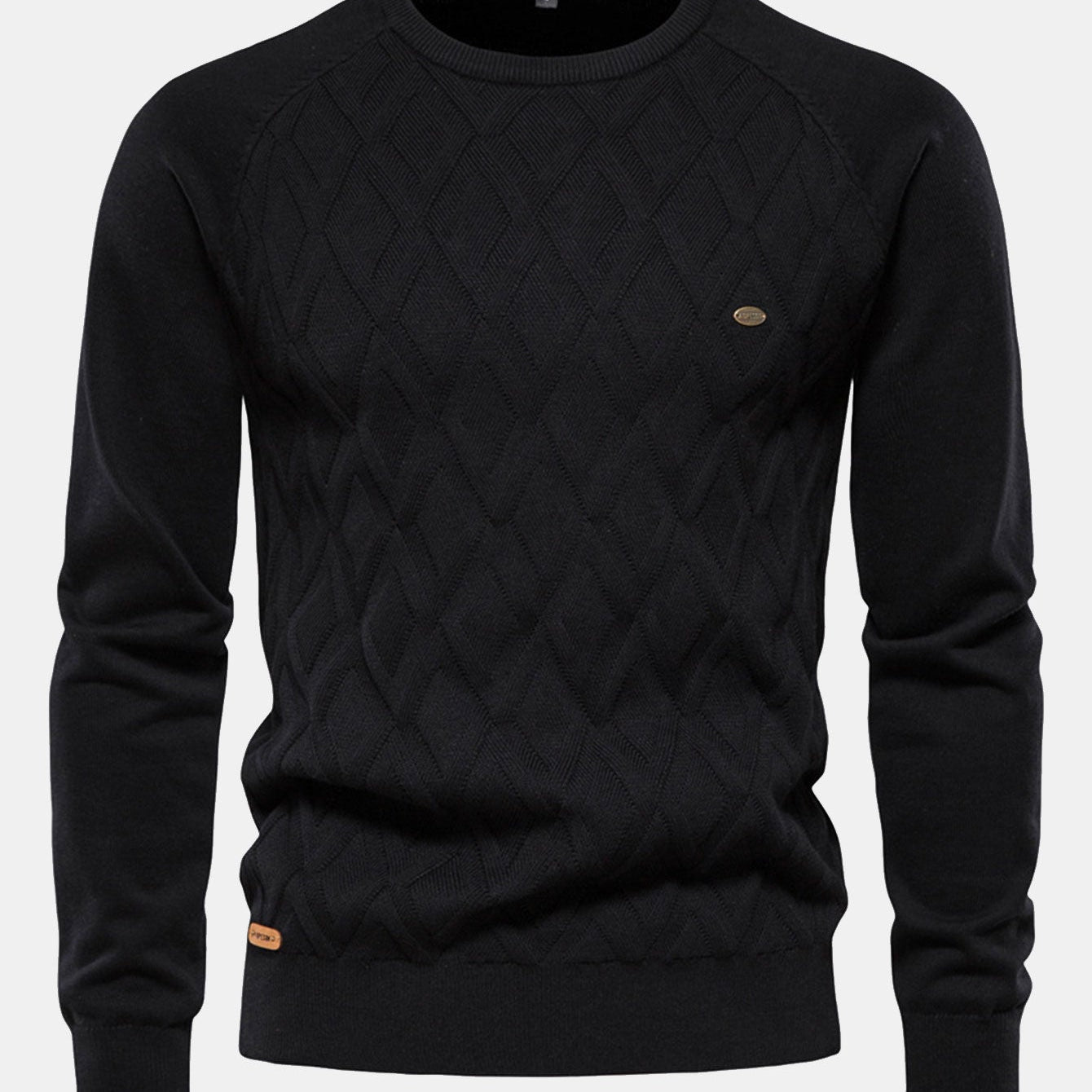 Reese - Geometric Motif Jacquard Crew Neck Sweater