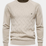 Reese - Geometric Motif Jacquard Crew Neck Sweater
