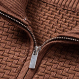 Fraser - Wave Pattern Jacquard Quarter-Zip Sweater