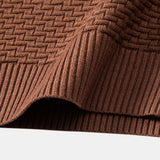 Fraser - Wave Pattern Jacquard Quarter-Zip Sweater