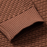Fraser - Wave Pattern Jacquard Quarter-Zip Sweater