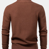 Fraser - Wave Pattern Jacquard Quarter-Zip Sweater