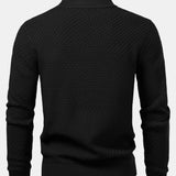 Fraser - Wave Pattern Jacquard Quarter-Zip Sweater
