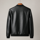 Odin men's smooth leather bomber jacket, view 8