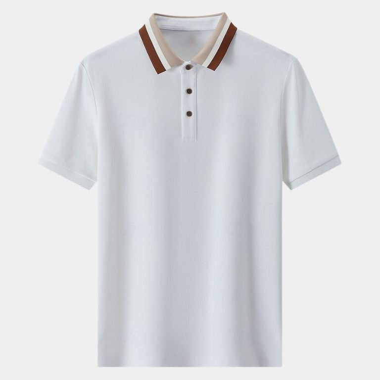 Trevor - Light Grey Polo with Contrast Collar
