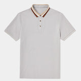 Trevor - Light Grey Polo with Contrast Collar