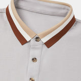 Trevor - Light Grey Polo with Contrast Collar