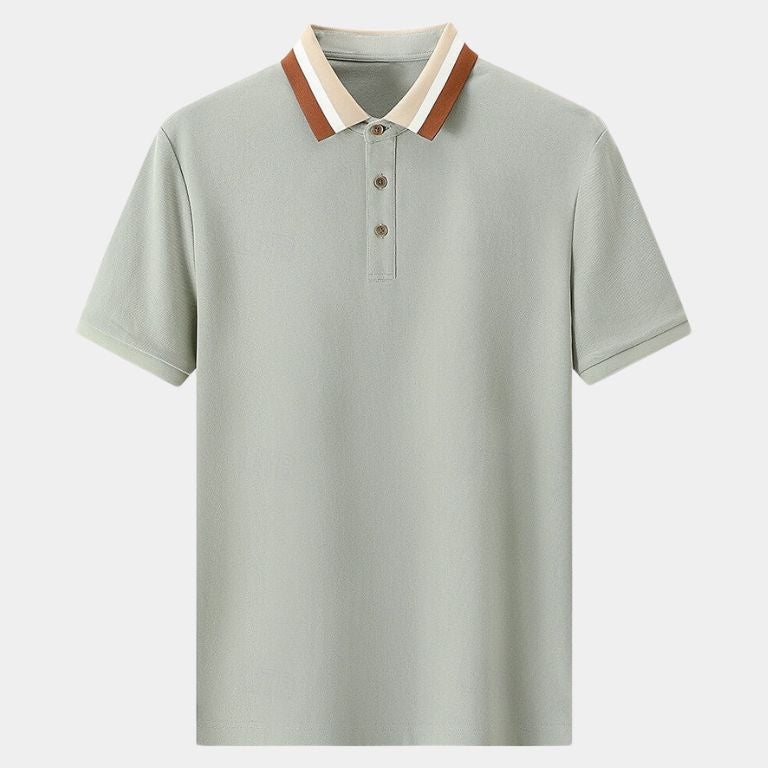 Trevor - Light Grey Polo with Contrast Collar