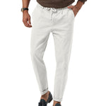Clement men's lightweight drawstring pants in White, view 2