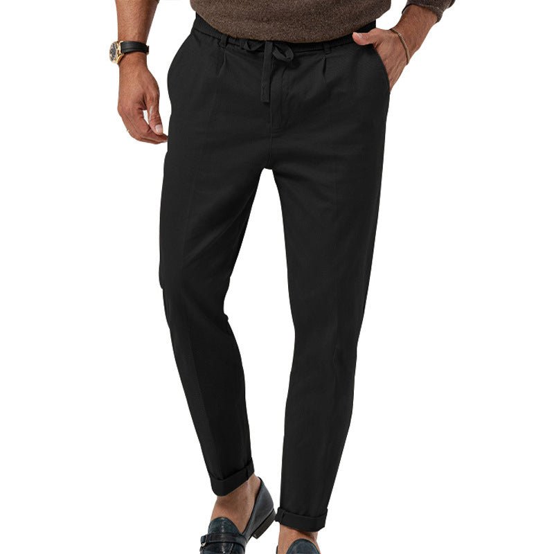 Clement men's lightweight drawstring pants in Black, view 3