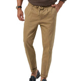 Clement men's lightweight drawstring pants in Khaki, front view