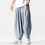 Loic men's balloon leg drawstring pants in Light Blue, front view
