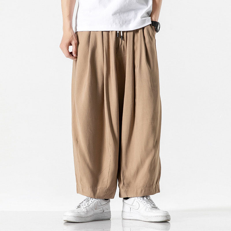Loic men's balloon leg drawstring pants in Khaki, view 4