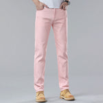 Stanley men's slim fit colour pants in Pink, view 3