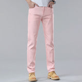 Stanley men's slim fit colour pants in Pink, view 3