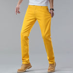 Stanley men's slim fit colour pants in Yellow, view 2