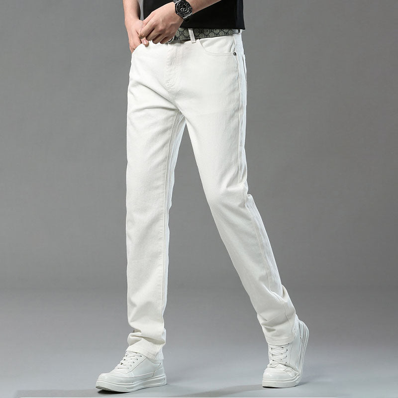 Stanley men's slim fit colour pants in White, view 4