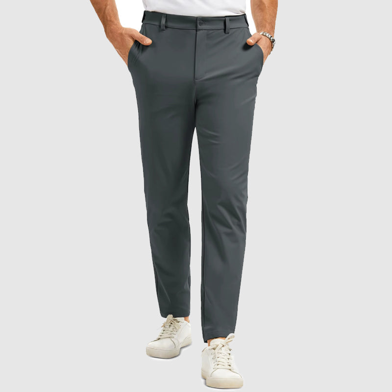 Tate men's slim fit straight leg pants in Grey, front view