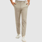 Tate men's slim fit straight leg pants in Beige, view 2