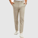 Tate men's slim fit straight leg pants in Beige, view 2