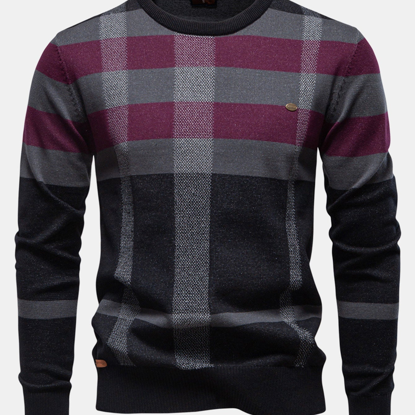 Walker - Checked Crew Neck Sweater