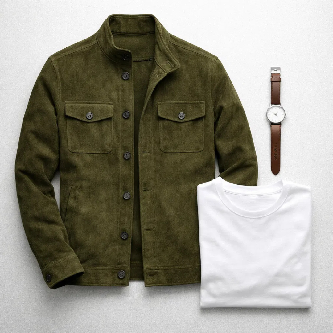 Otis men's genuine suede utility jacket, view 6