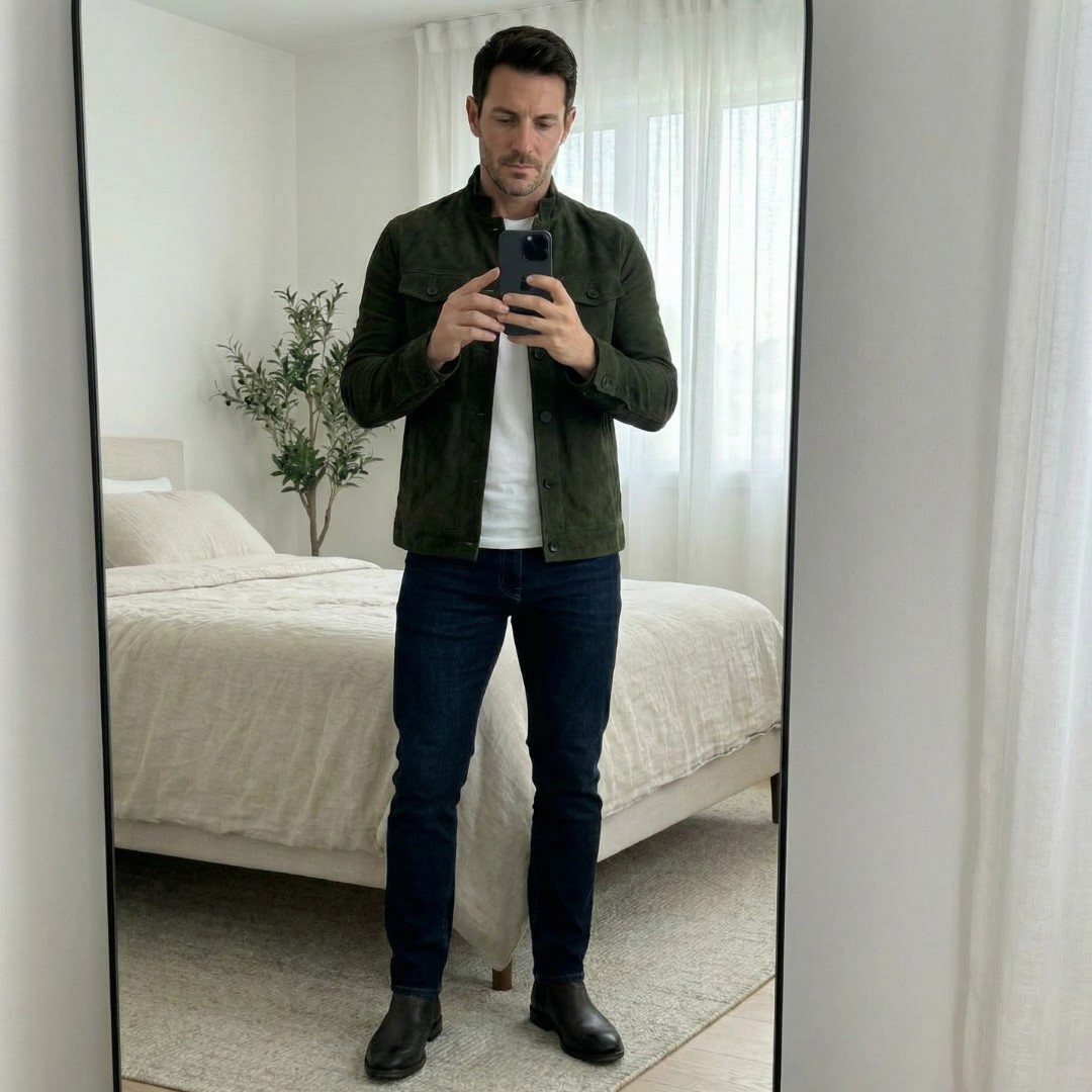 Otis men's genuine suede utility jacket, view 7