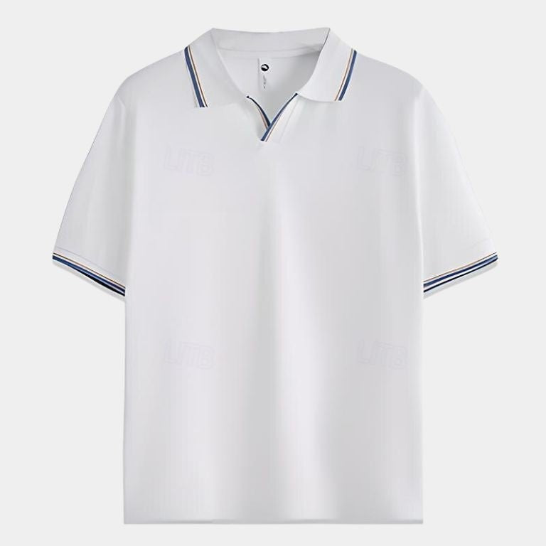 Scott - Black Open Collar Polo