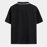 Scott - Black Open Collar Polo