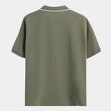 Scott - Black Open Collar Polo