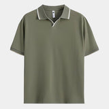 Scott - Black Open Collar Polo