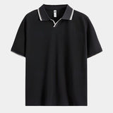 Scott - Black Open Collar Polo