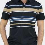Riley - White Polo with Multicolour Stripes
