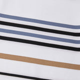 Riley - White Polo with Multicolour Stripes
